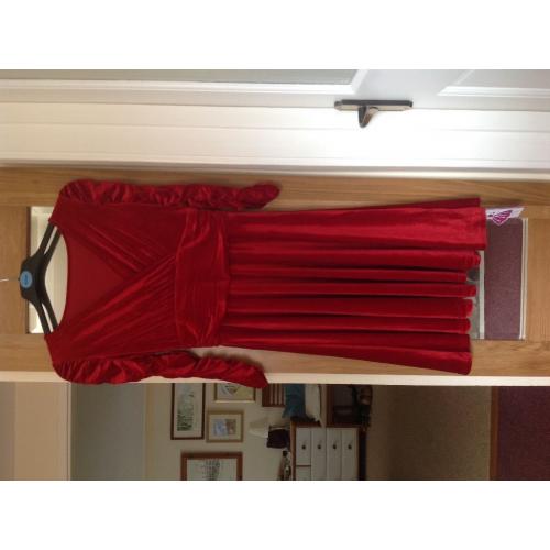 Red velvet dress