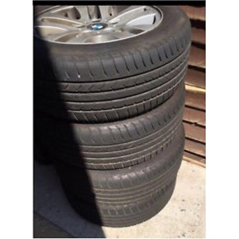 E90 BMW 3 Series 16" Alloy wheels, GREAT RUNFLAT TYRES