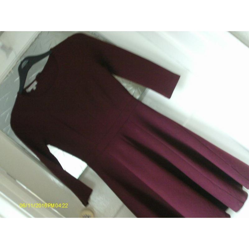 hobbs long sleeved fitted top dress size 8