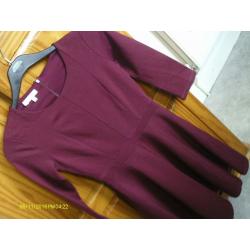hobbs long sleeved fitted top dress size 8