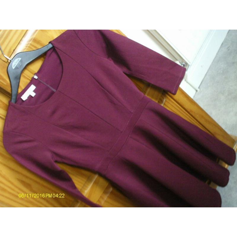 hobbs long sleeved fitted top dress size 8