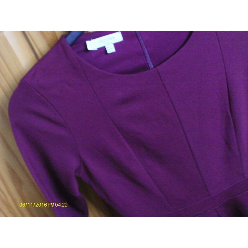 hobbs long sleeved fitted top dress size 8