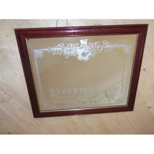 Vintage Liverpool football club LFC KOP stand memorabilia breweriana pub mirror 59cm X 49cm