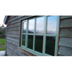 2 x MODERN DOUBLE GLAZED TIMBER CASEMENT WINDOWS IN REALLY EXCELLENT CONDITION, 1765 W X 1190H