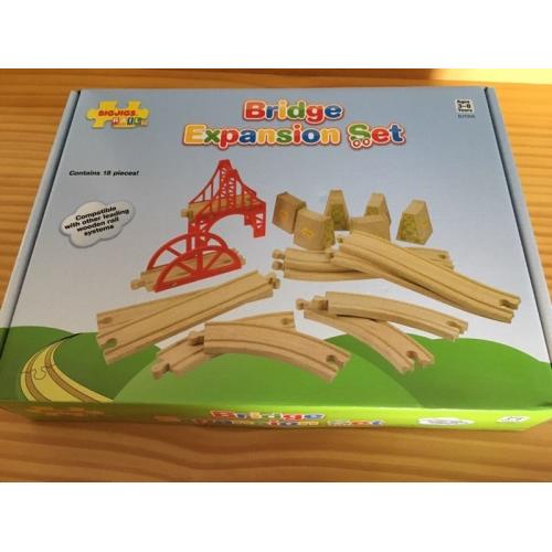 Wooden rail track bridge expansion set-Bigjigs Rail