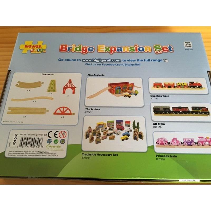 Wooden rail track bridge expansion set-Bigjigs Rail