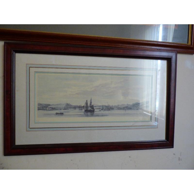 PICTURES (THREE ) MARITIME, A CONTINENTAL SCENE, GEESE