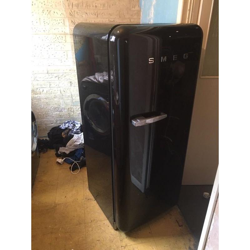 Gloss black Smeg fridge freezer - beautiful condition