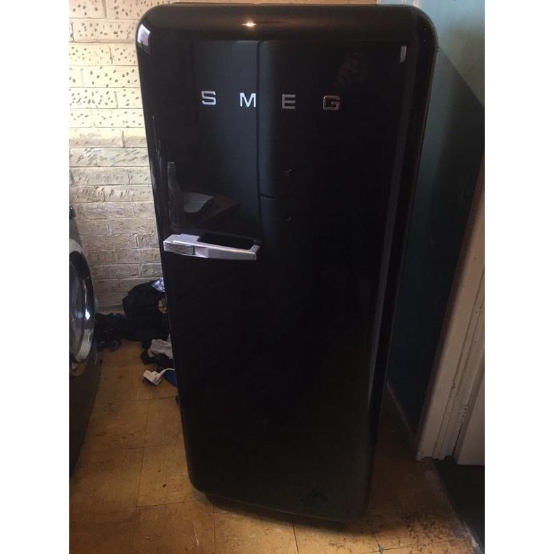 Gloss black Smeg fridge freezer - beautiful condition