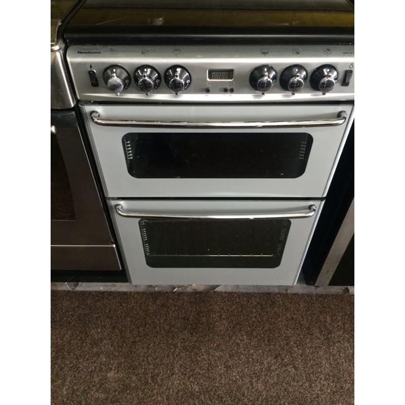 Black & silver new home 60cm gas cooker grill & oven good condition with the
