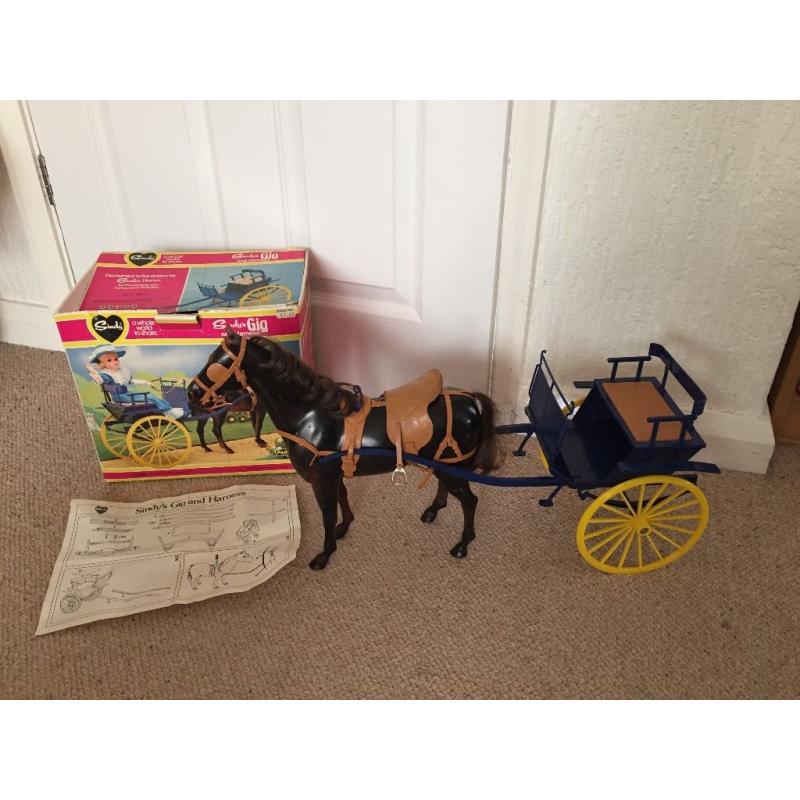 Vintage Sindy gig and horse