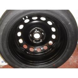 new 16" bridgestone tyre and steel 5 stud steel wheel 5 x 112 centers fit skoda, seat,vw audi