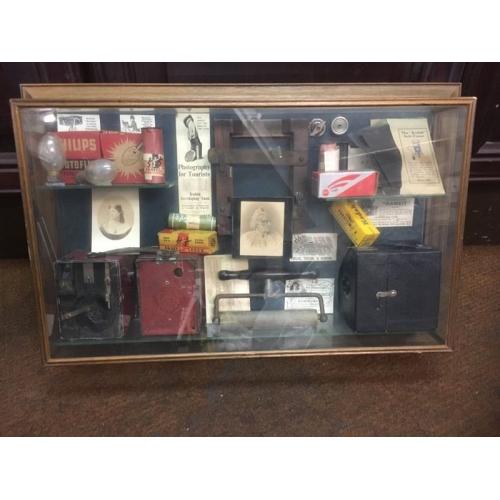 Photography display curiosity wall mounted vintage photography