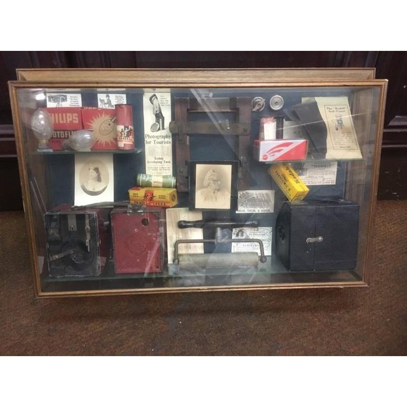 Photography display curiosity wall mounted vintage photography