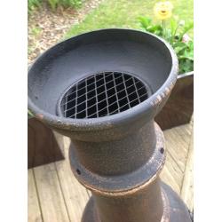 Cast iron bronzed chimenea