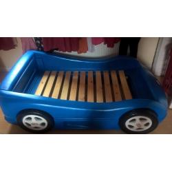 little tikes blue car toddler bed with mattress