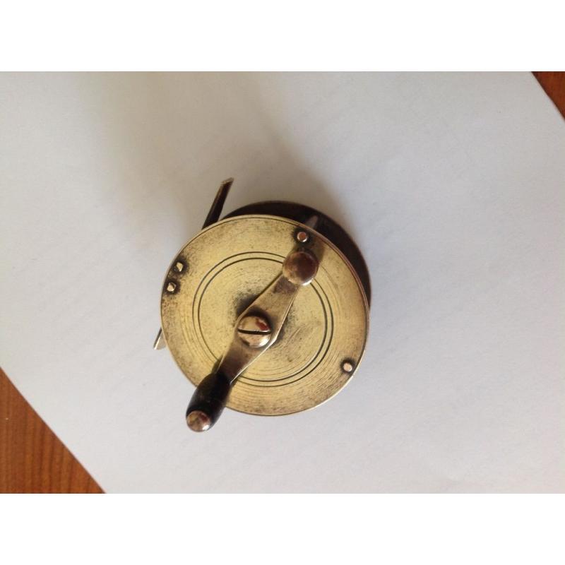 Solid brass 4 inch fishing reel in full working order