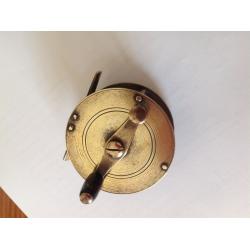 Solid brass 4 inch fishing reel in full working order