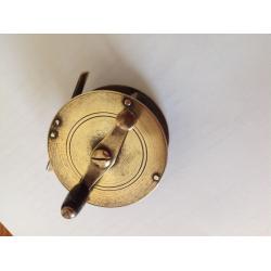 Solid brass 4 inch fishing reel in full working order