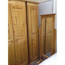 Large Free Standing Mirror, Cheval style, all solid pine frame