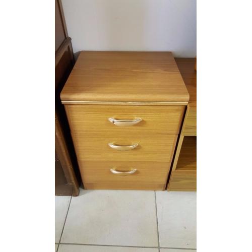 Bedside Table with 3 Drawers