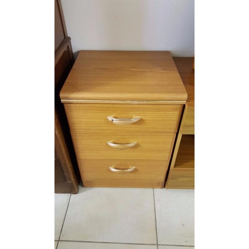 Bedside Table with 3 Drawers