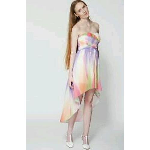 Pleated Dipped Hem Dress