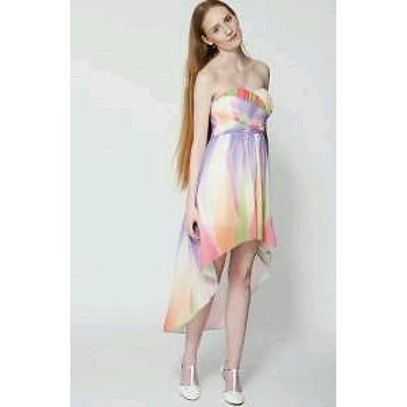 Pleated Dipped Hem Dress