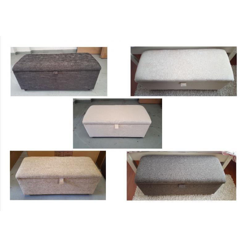 BRAND NEW OTTOMAN with Lined Storage available in CREAM, BROWN, GREY & CHARCOAL **CAN DELIVER**