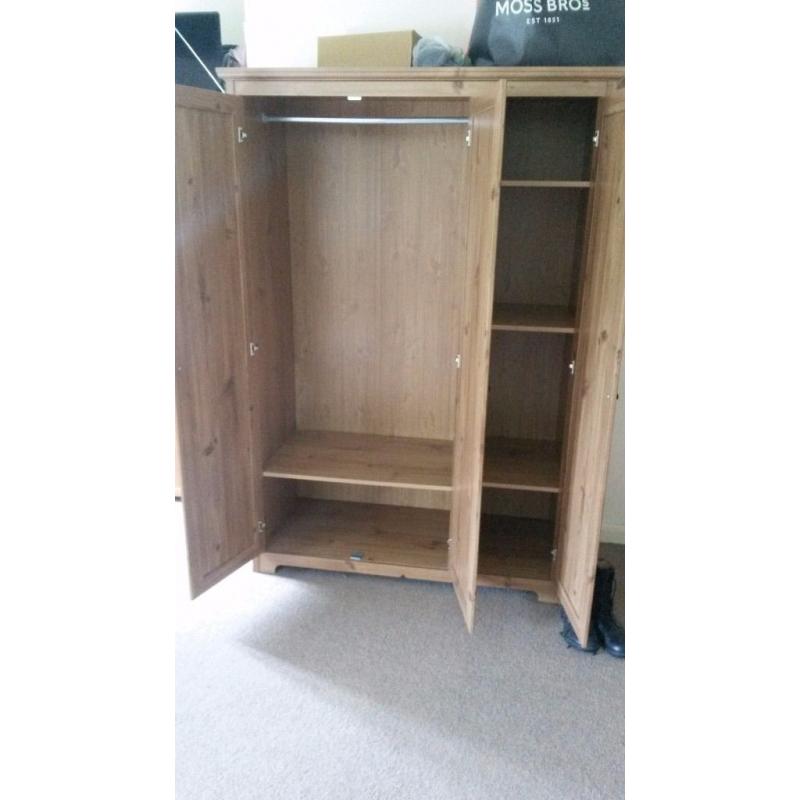 Large 3 door ikea wardrobe with mirror