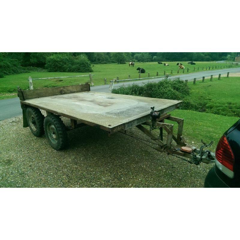 large Twin axle flat bed trailer - alloy checker plate bed - 10 x 6.5 bed