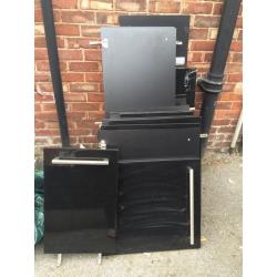 Black high gloss kitchen cupboard doors X 13