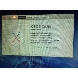 MacBook Air - 13-inch mid-2011. 1.8GHz i7. 256GB SSD. 4GB RAM. Top Spec model for the time.