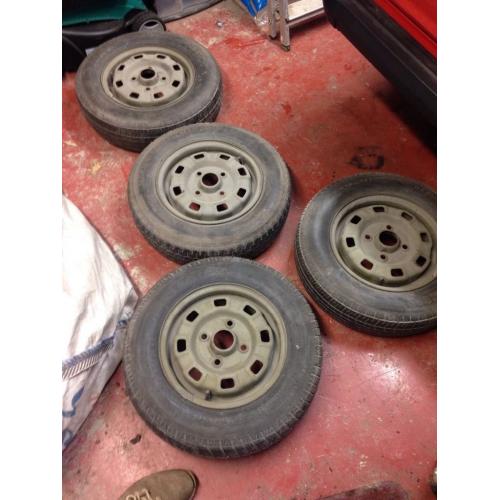 Mk1 ford fiesta 12" steel wheels and tyres