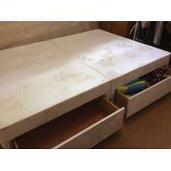 double divan bed base only with drawers