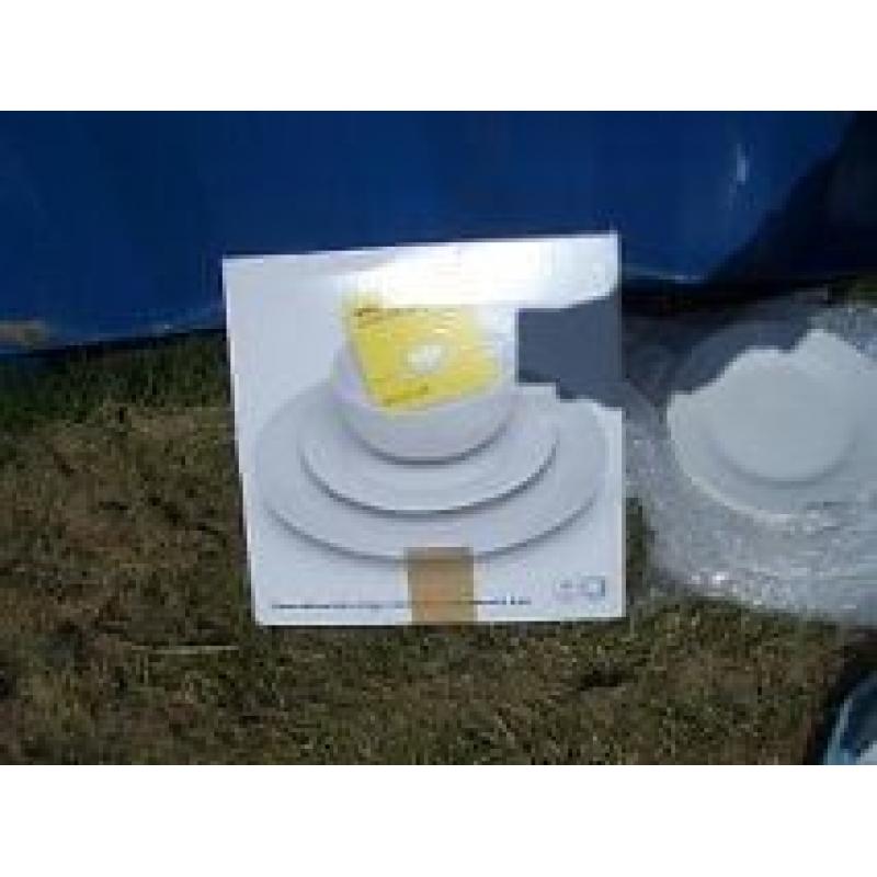 White CROCKERY - (ex holiday home-mostly NEW) 4+ set crockery, 4 white mugs & a mug tree.