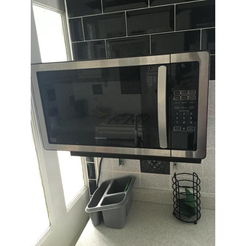 For sale: Kenwood 800w Black and Silver Metallic Microwave