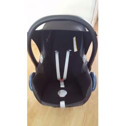 Maxi cosi easyfix isofix base+cabriofix carseat with raincover+carseat adapters to fit icandy peach