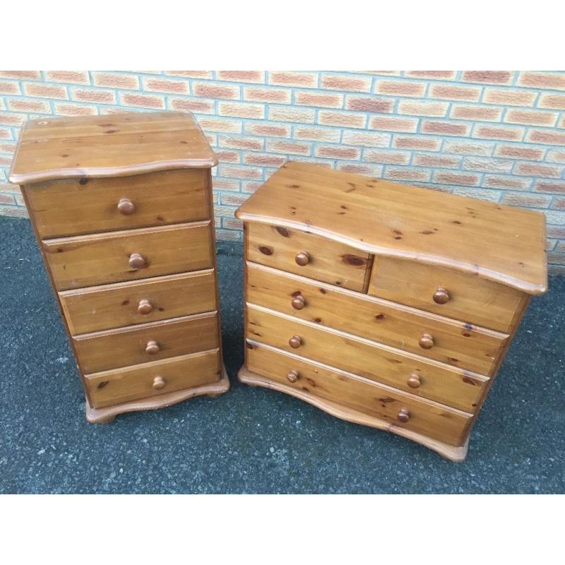 Pine Chest of Drawers Tall set only