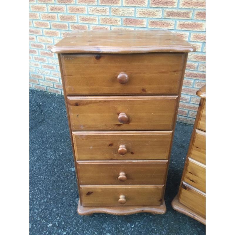 Pine Chest of Drawers Tall set only