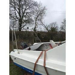 16ft cjr Capri with 60hp mariner and boat trailer