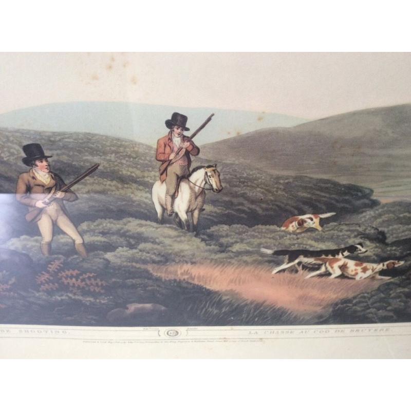 Contemporary framed hunting scene prints for sale in good condition