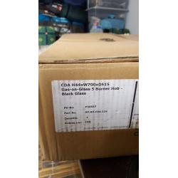 CDA BLACK GLASS HVG720BL 700mm Five Burner Gas Hob with Wok Burner