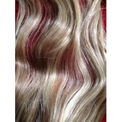 Clip in real hair extensions