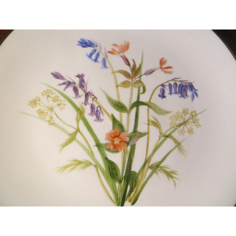 Large Handpainted Vintage Decorative Plate Floral Design 27cm Joan M Richardson 1985 Wild Flowers