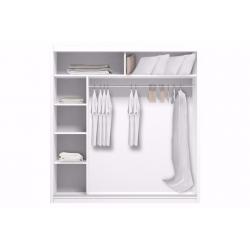 BRAND NEW MIRRORED WARDROBE WITH 2 SLIDING DOORS WHITE 150CM WIDE