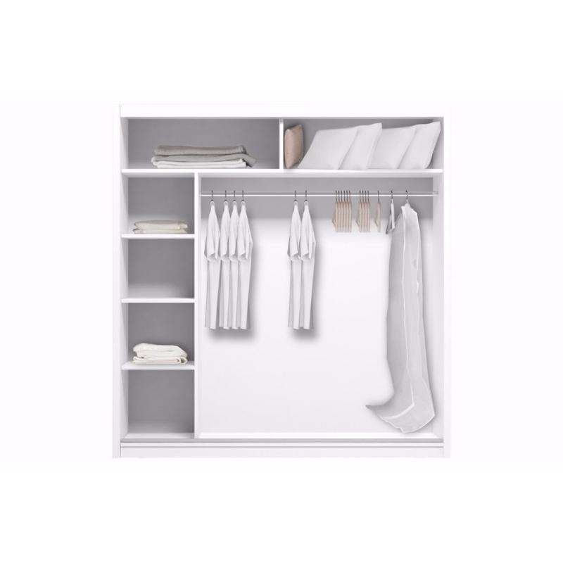 BRAND NEW MIRRORED WARDROBE WITH 2 SLIDING DOORS WHITE 150CM WIDE