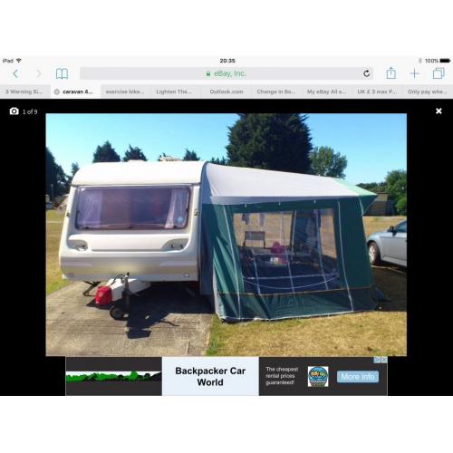 Avondale caravan 4 berth small lightweight and dorma awning retro style shabby chic decoration