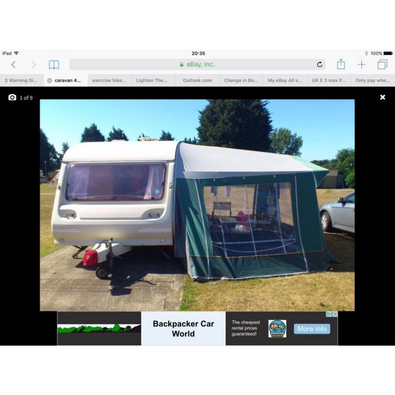 Avondale caravan 4 berth small lightweight and dorma awning retro style shabby chic decoration