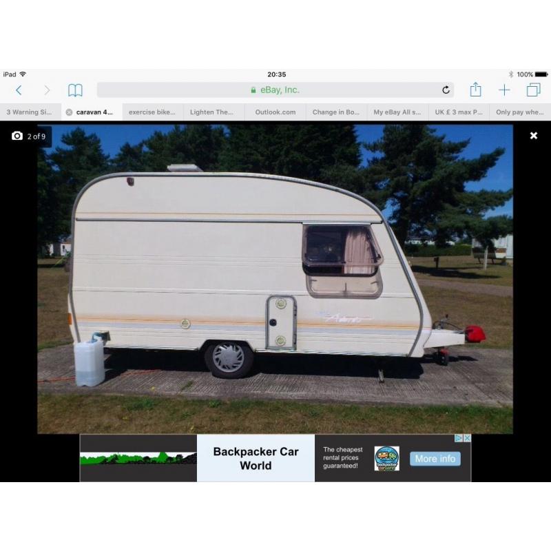 Avondale caravan 4 berth small lightweight and dorma awning retro style shabby chic decoration